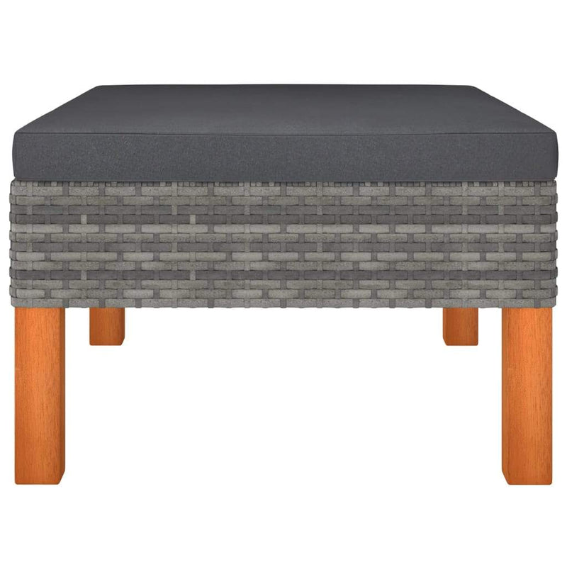 vidaXL 3 Piece Patio Lounge Set Poly Rattan and Solid Eucalyptus Wood-7