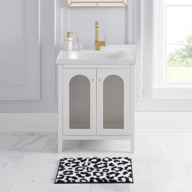 Juicy Couture Leopard Print Bath Rug with Non-Slip Backing