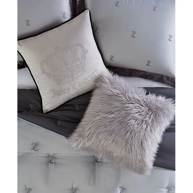 Juicy Couture Sheepskin Faux Fur Throw Pillow