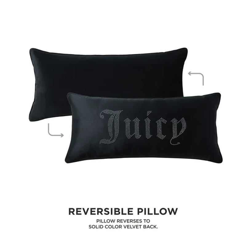 Juicy Couture Hannah Velvet Throw Rectangular Pillow Cover & Insert